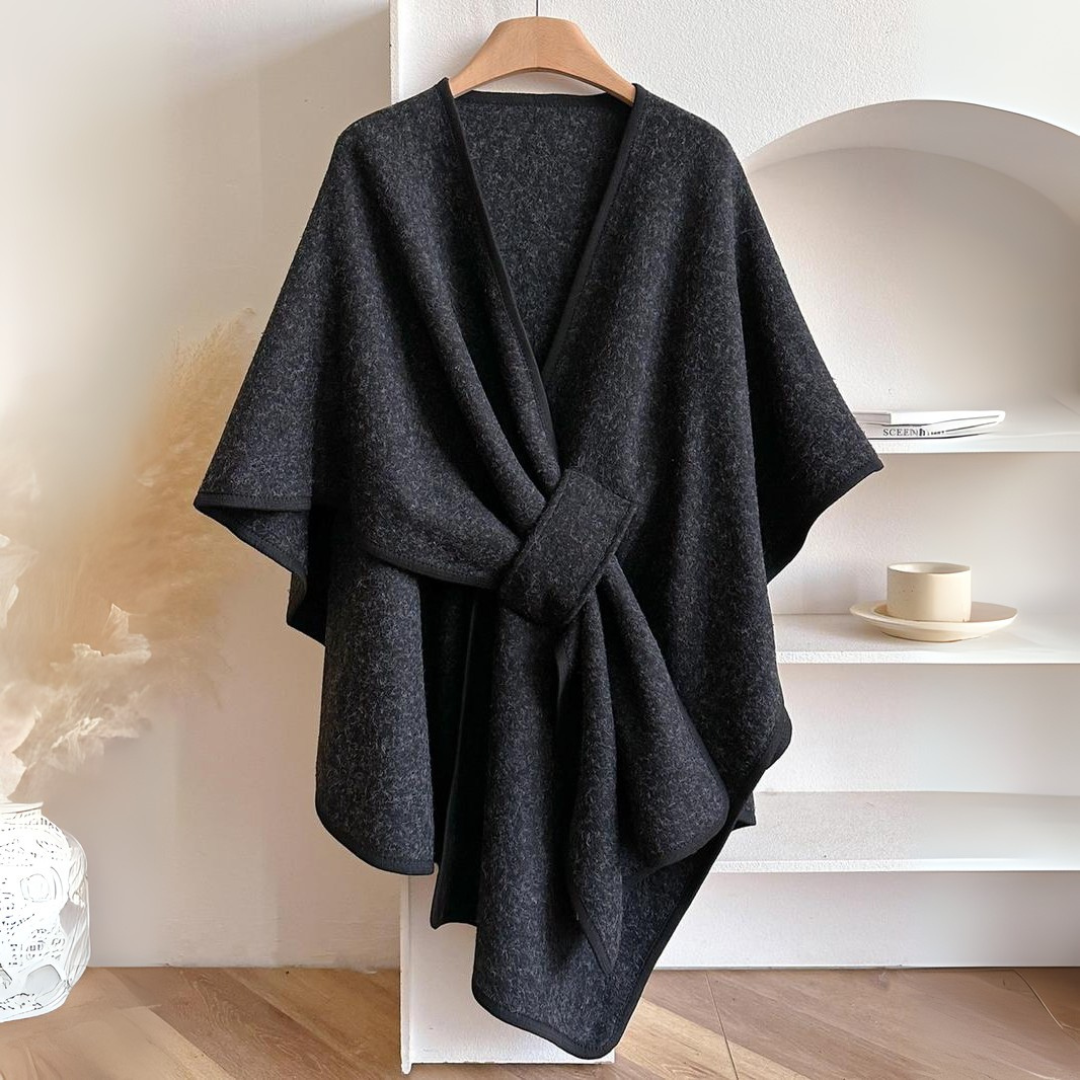 Auren Élise – Xale Luxuoso de Fleece Drapeado