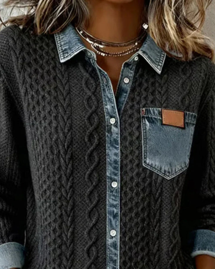 Simone | Denim Patchwork Shirt