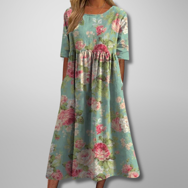 Gail | Vestido Midi Floral Relaxado