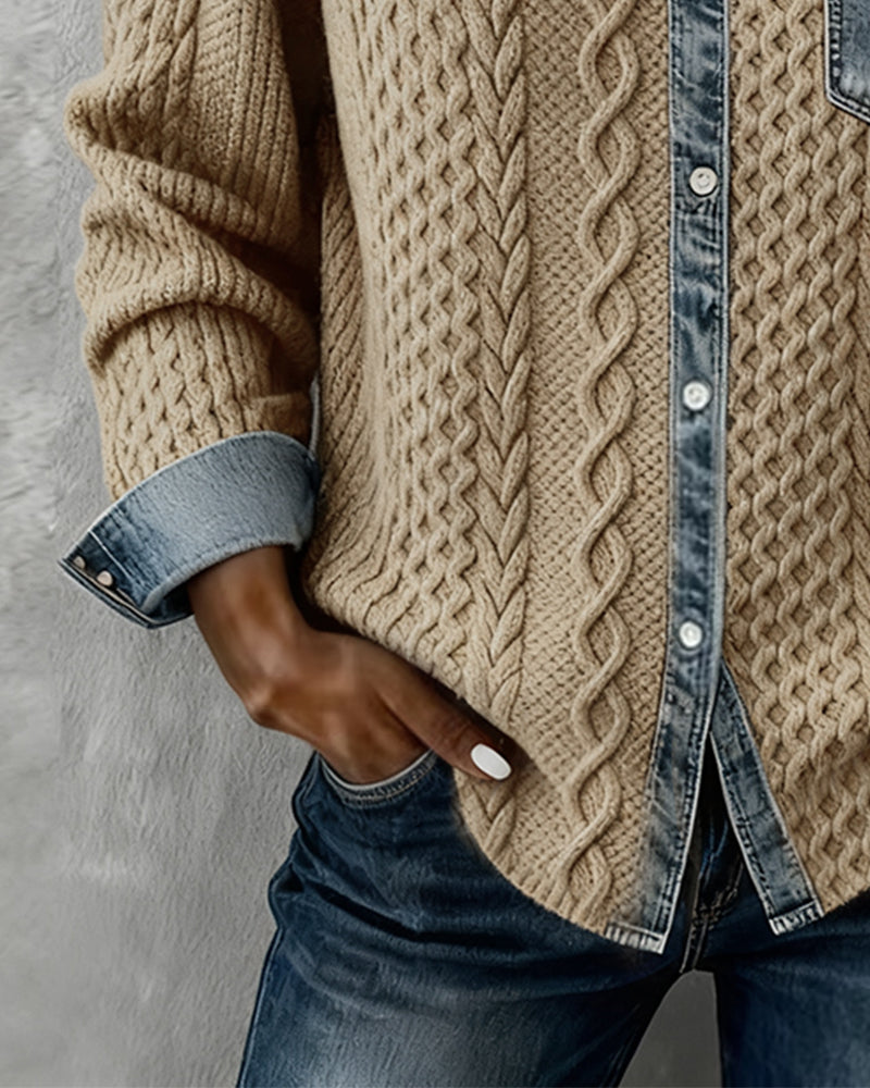 Juliane | Suéter Jeans Tricotado