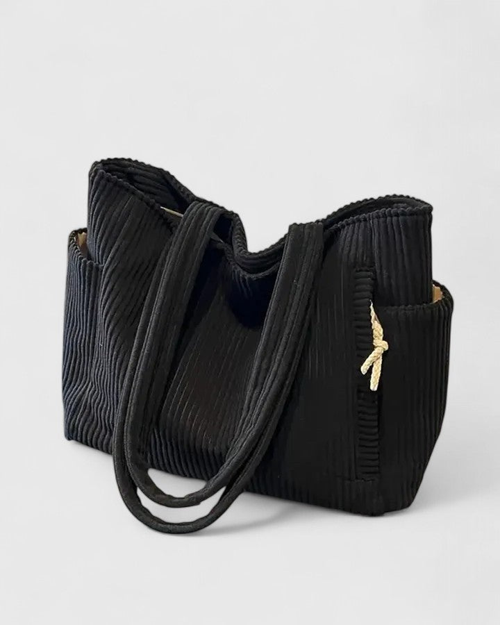 Liorane | Bolsa Tote Luxuosa com Textura Canelada e Detalhe em Cordão