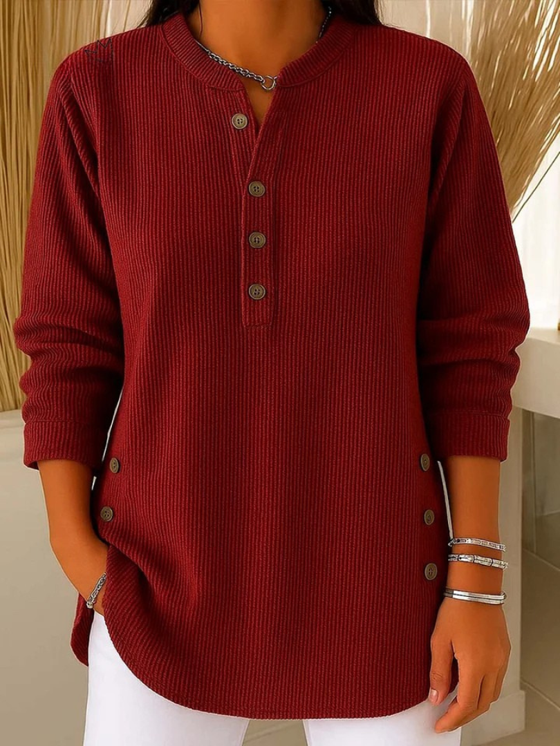 Jeanne | Button Henley Tunic