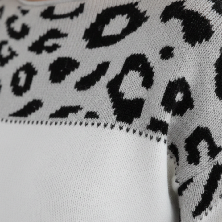 Zoë - Elegant and Comfortable Sweater with Leopard Print