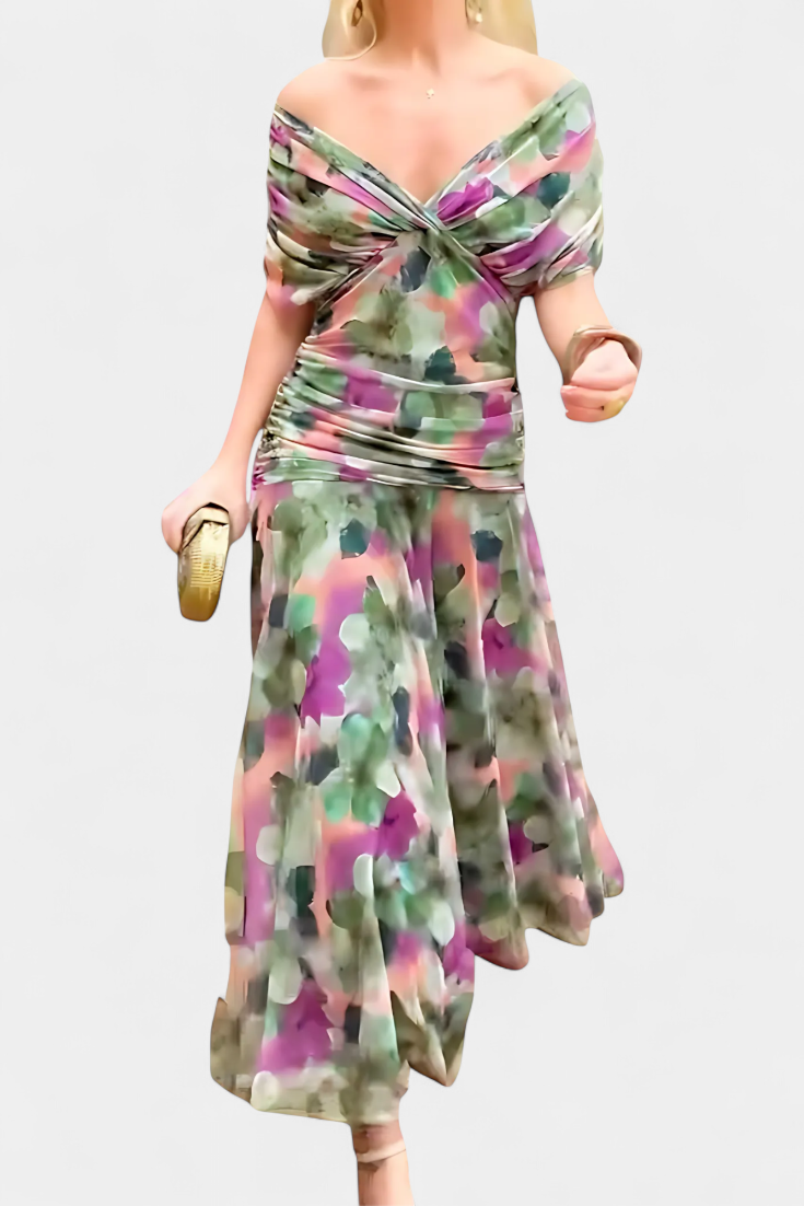 Alondra | Vestido Longo Floral com Decote em V