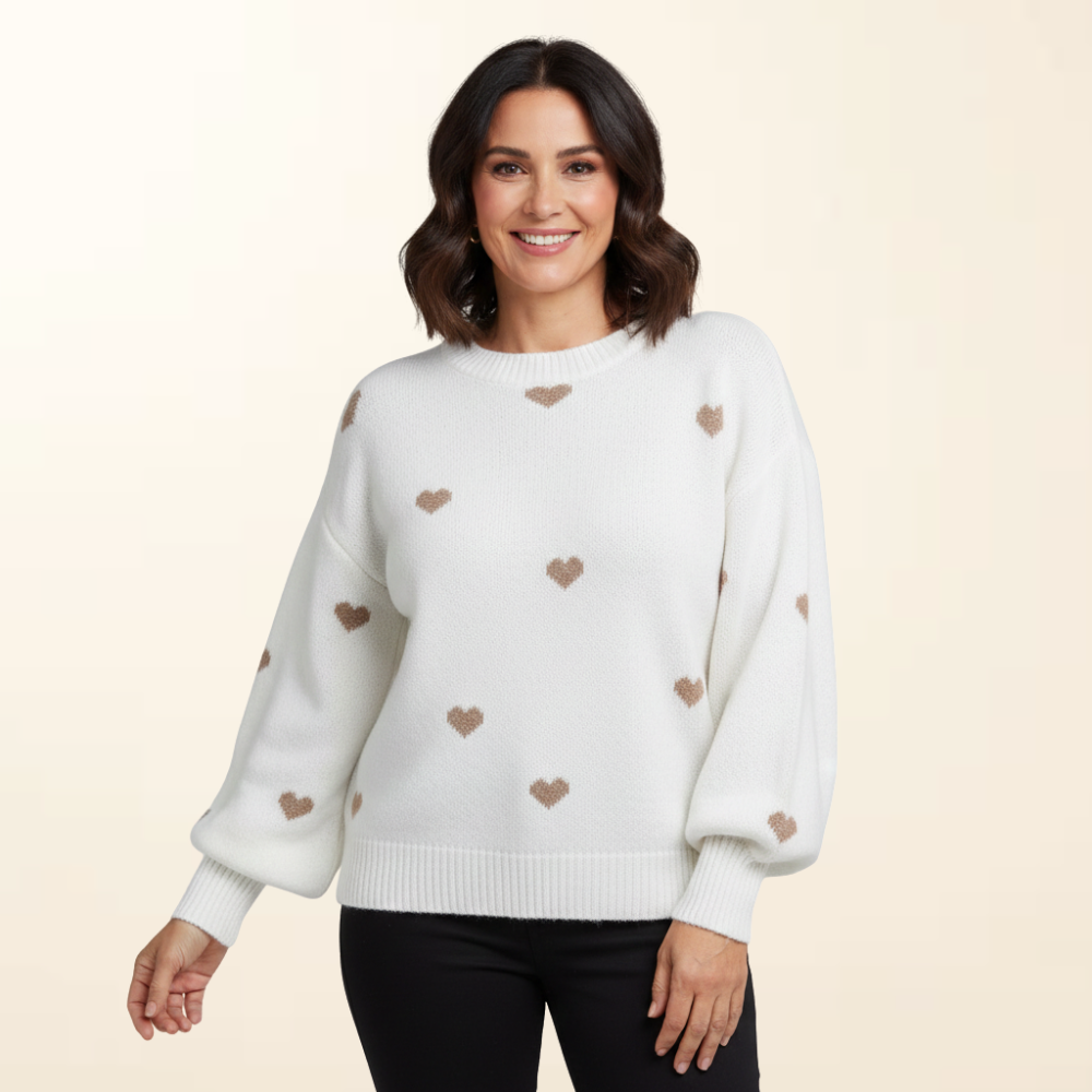 Maya - Soft and Warm Sweater with Hearts