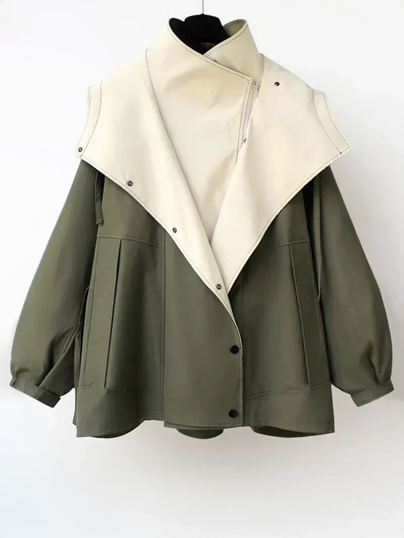 Rhea | Women's Water-Resistant Cotton Blend Jacket, Lightweight Relaxed Fit Rain Jacket