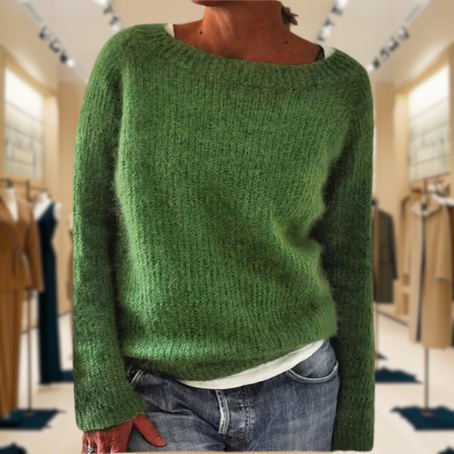 Luma | Women's Wool Blend Sweater, Relaxed Fit Soft Warm Knit Pullover
