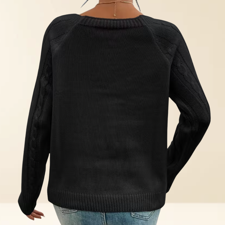 Mea - Elegant Sweater with Button Details