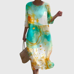 Hayley | Floral Print Flowy Maxi Dress