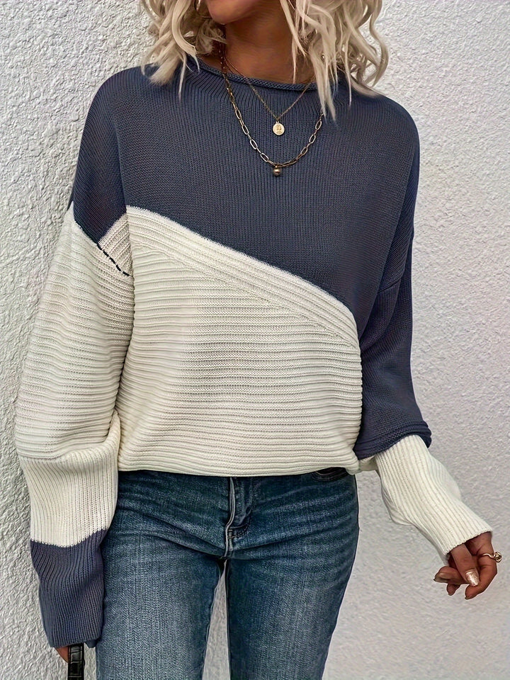 Talia | Chic Two-Tone Drop-Shoulder Style Pullover