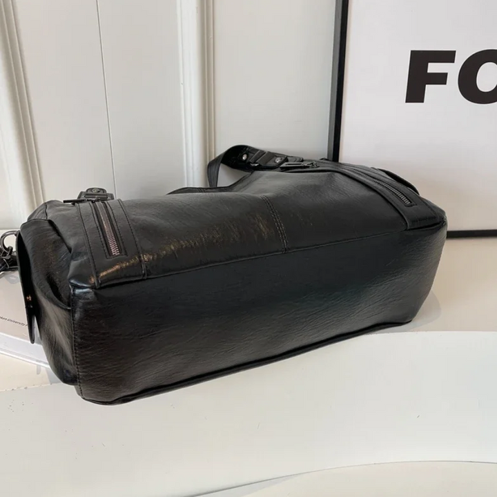 Uma - Bolsa de Ombro Grande com Duplo Zíper e Alta Capacidade
