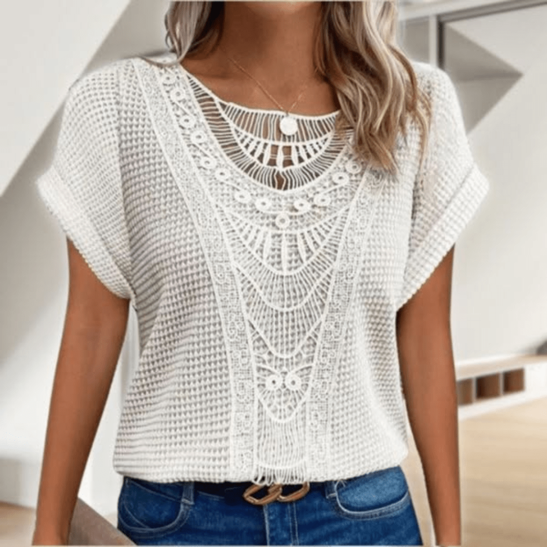 Sophie | Blusa Vintage com Detalhe em Renda