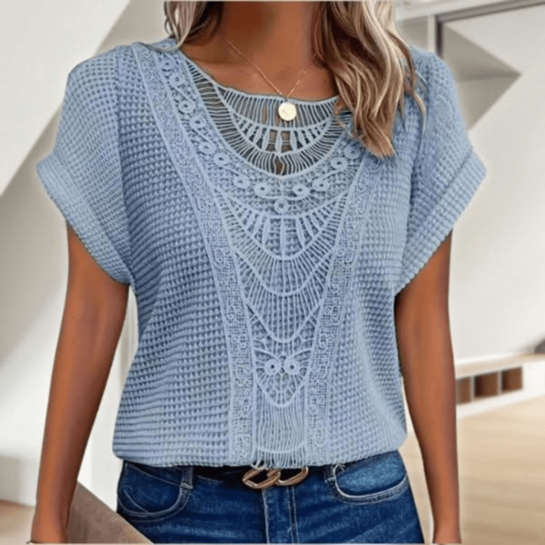 Sophie | Blusa Vintage com Detalhe em Renda