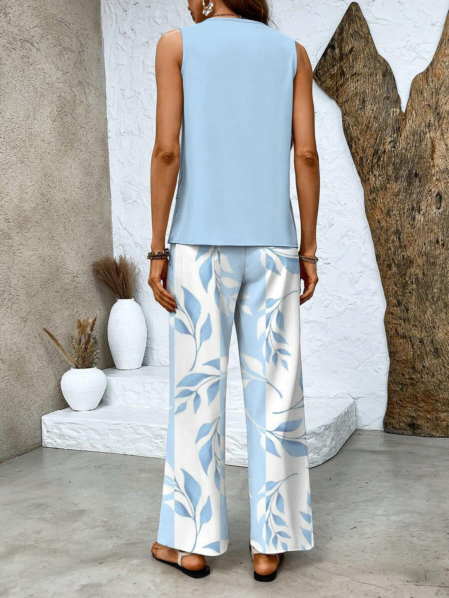 Conjunto Elegante Juliette de Duas Peças | Blusa Fluida e Calça Pantalona