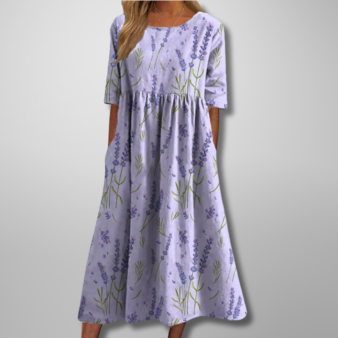 Gail | Vestido Midi Floral Relaxado