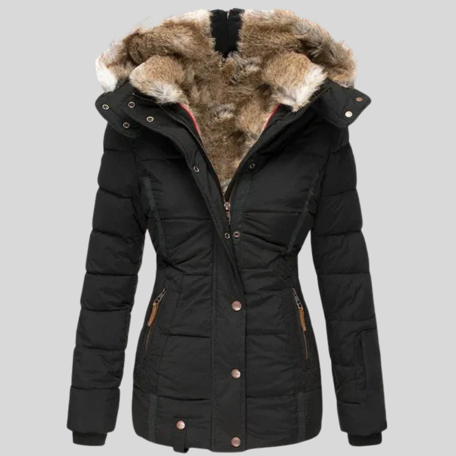BELLORA | Women's Faux Fur Lined Winter Coat, Warm Insulated Hooded Coat