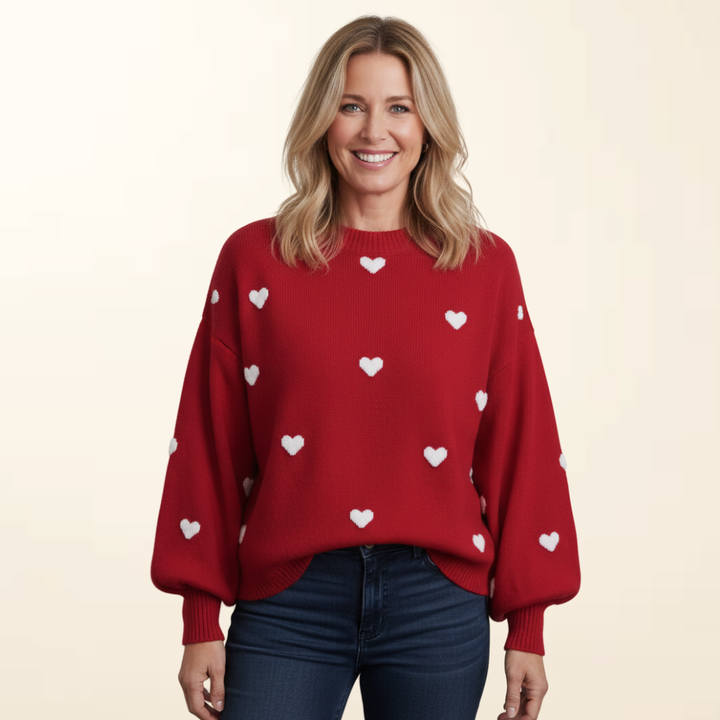 Maya - Soft and Warm Sweater with Hearts