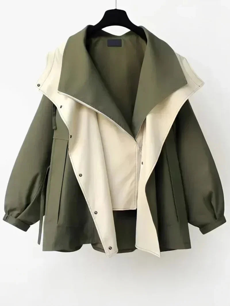 Rhea | Women's Water-Resistant Cotton Blend Jacket, Lightweight Relaxed Fit Rain Jacket