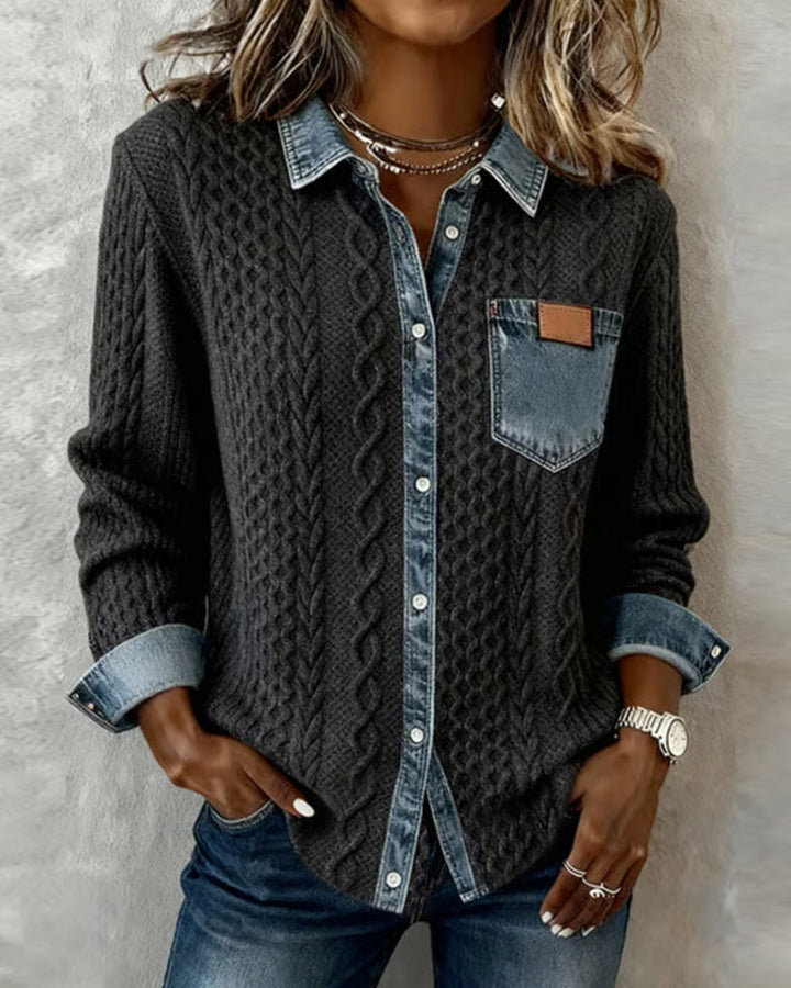 Juliane | Suéter Jeans Tricotado