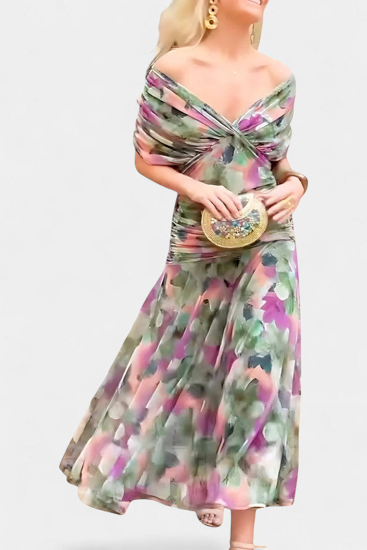 Alondra | Vestido Longo Floral com Decote em V