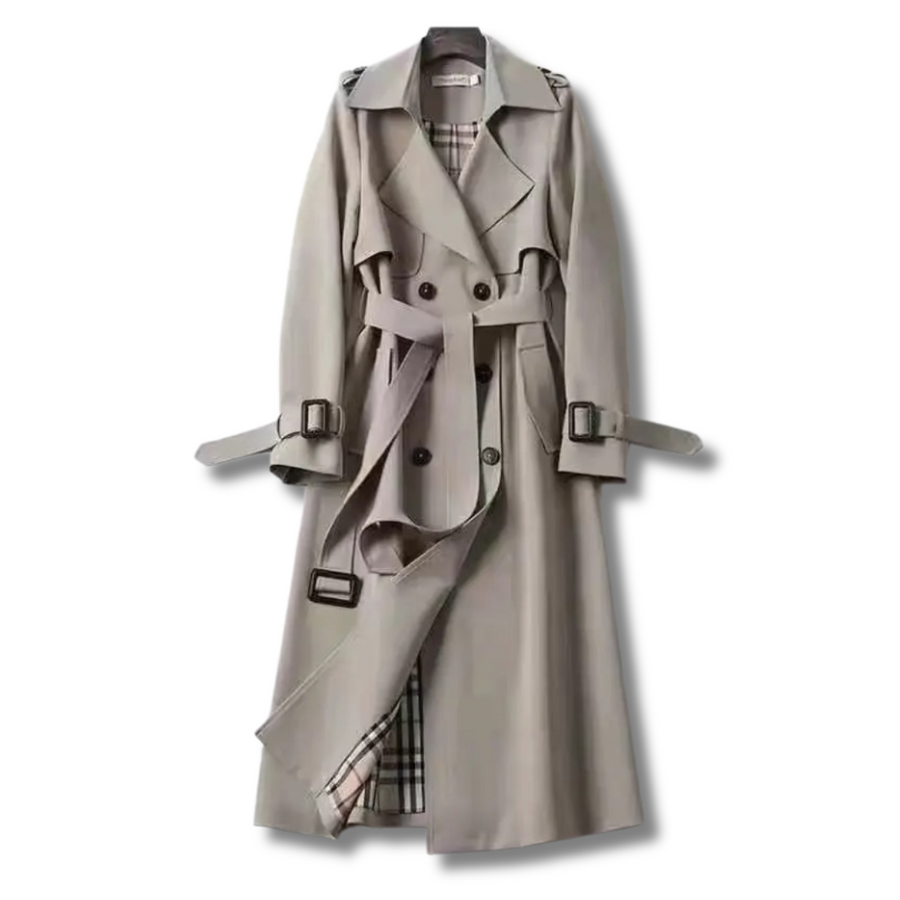 Vivienne | Women's Belted Trench Coat, Lightweight Tailored Mid-Season Coat