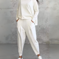 Jackquelin | Women's Two-Piece Lounge Set, Matching Top and Trousers Outfit
