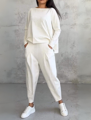 Jackquelin | Women's Two-Piece Lounge Set, Matching Top and Trousers Outfit