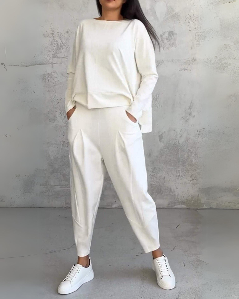 Conjunto Elegante Jackquelin para Lounge | Blusa e Calça Chic Combinando