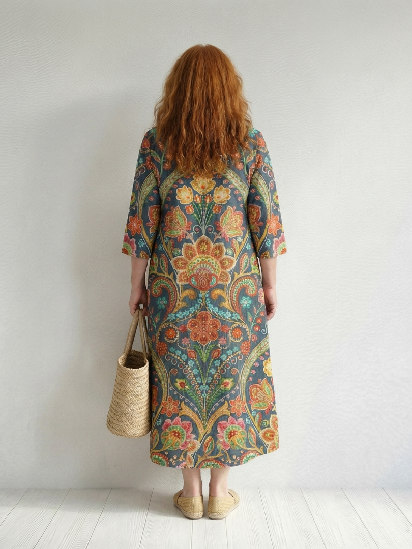 Lara | Vestido Midi Garden com Forma Fácil