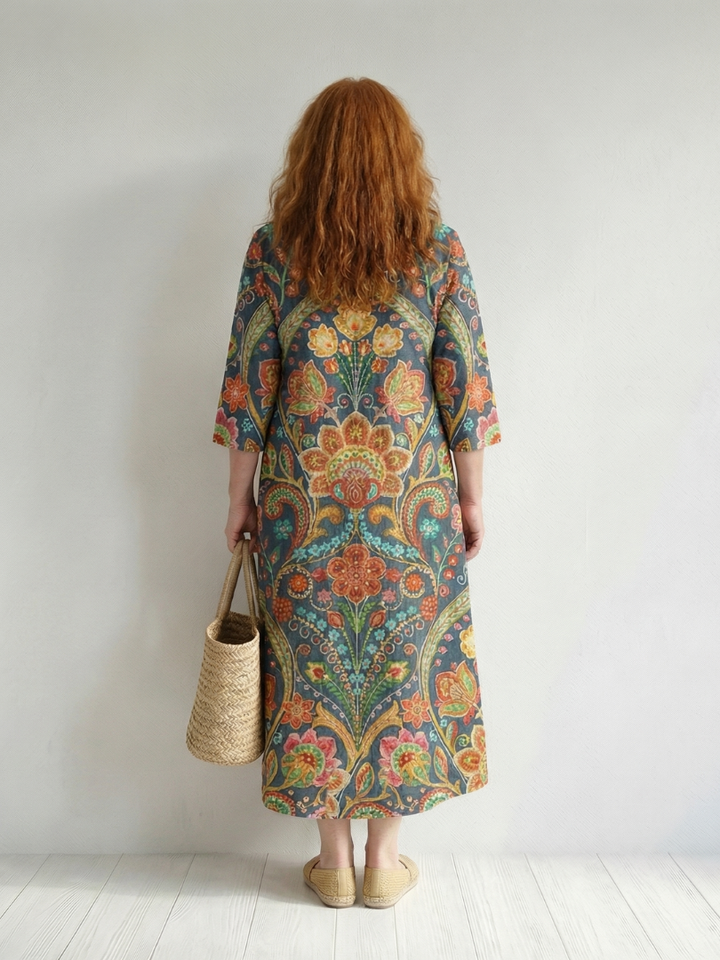 Lara | Vestido Midi Garden com Forma Fácil