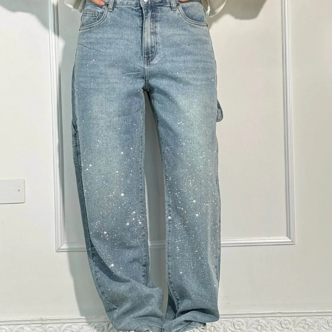 Raphaelle | Calças Cargo Jeans Estreladas e na Moda