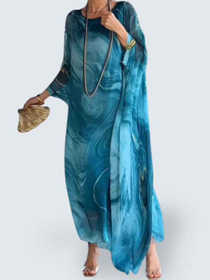 Sorea | Long Sleeve Chiffon Maxi Dress