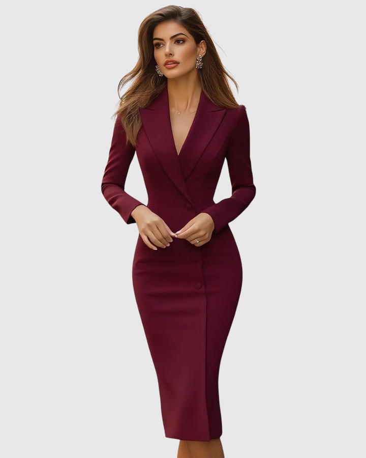 Selena | Elegant Tailored Midi Dress