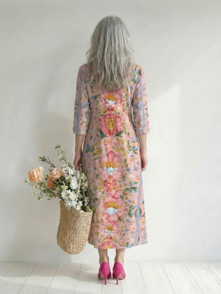 Julien | Vestido Midi Floral com Forma Leve