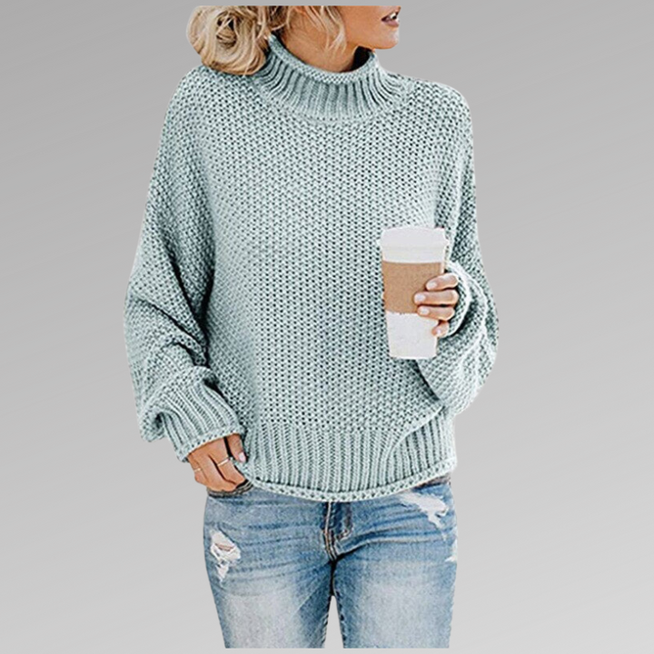 Emery | Relaxed High-Collar Textured Pullover