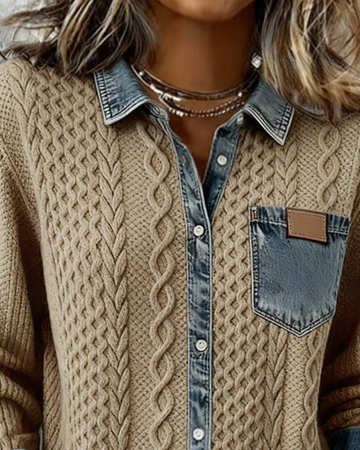 Juliane | Suéter Jeans Tricotado