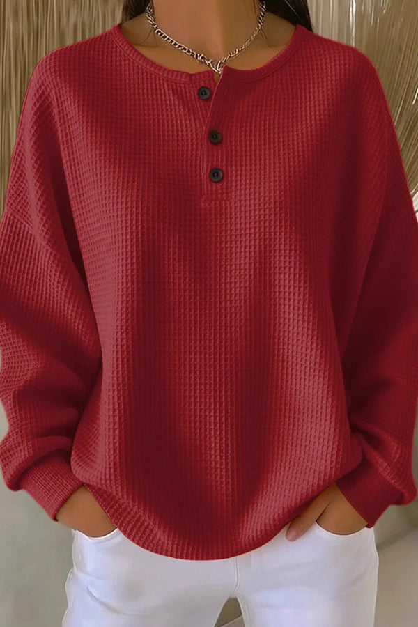 Livia | Waffle Knit Henley