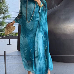 Sorea | Long Sleeve Chiffon Maxi Dress