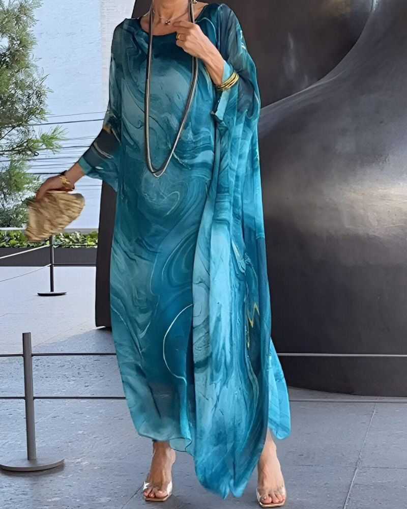 Sorea | Long Sleeve Chiffon Maxi Dress