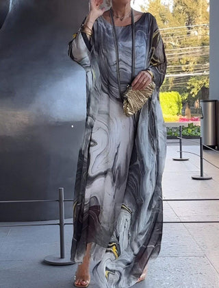 Sorea | Long Sleeve Chiffon Maxi Dress