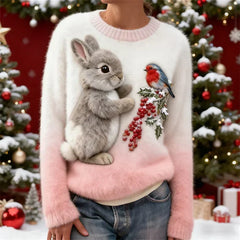 Janelli | Bunny Print Holiday Sweater Women