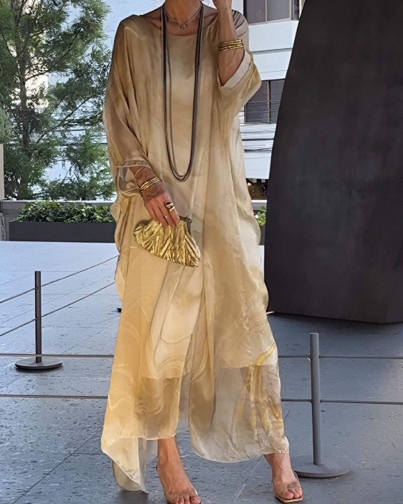 Sorea | Long Sleeve Chiffon Maxi Dress