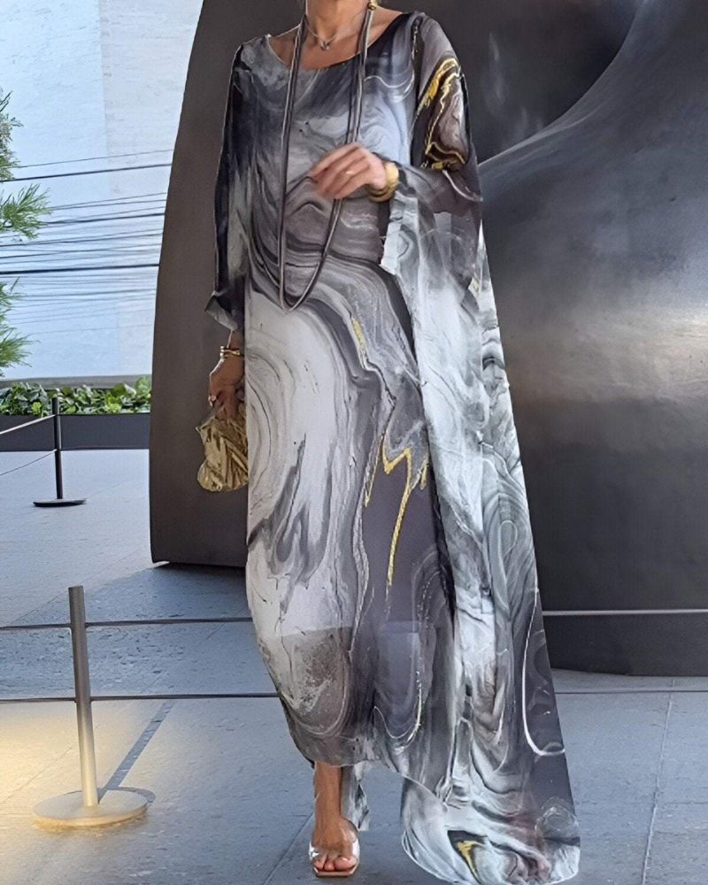 Sorea | Long Sleeve Chiffon Maxi Dress