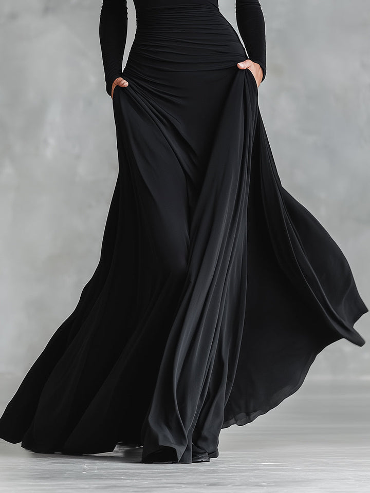 Vestido Longo Elegância Sem Esforço — Silhueta Fluida para Qualquer Ocasião
