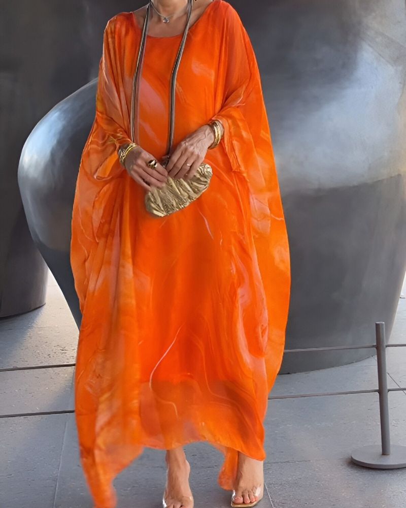 Sorea | Long Sleeve Chiffon Maxi Dress