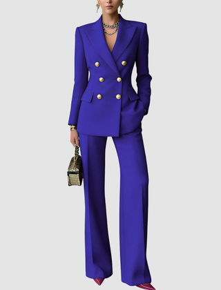 Ysabel | Women's Tailored Two-Piece Set, Blazer and Wide-Leg Trousers for Work