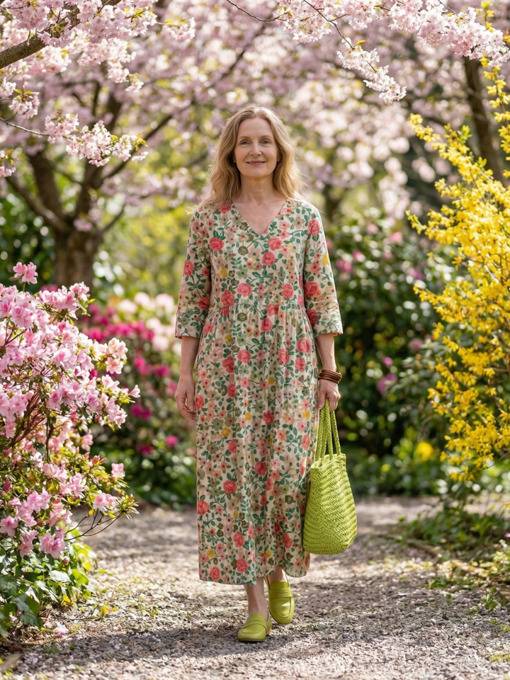 Colin | Vestido Midi com Estampa Floral Dispersa