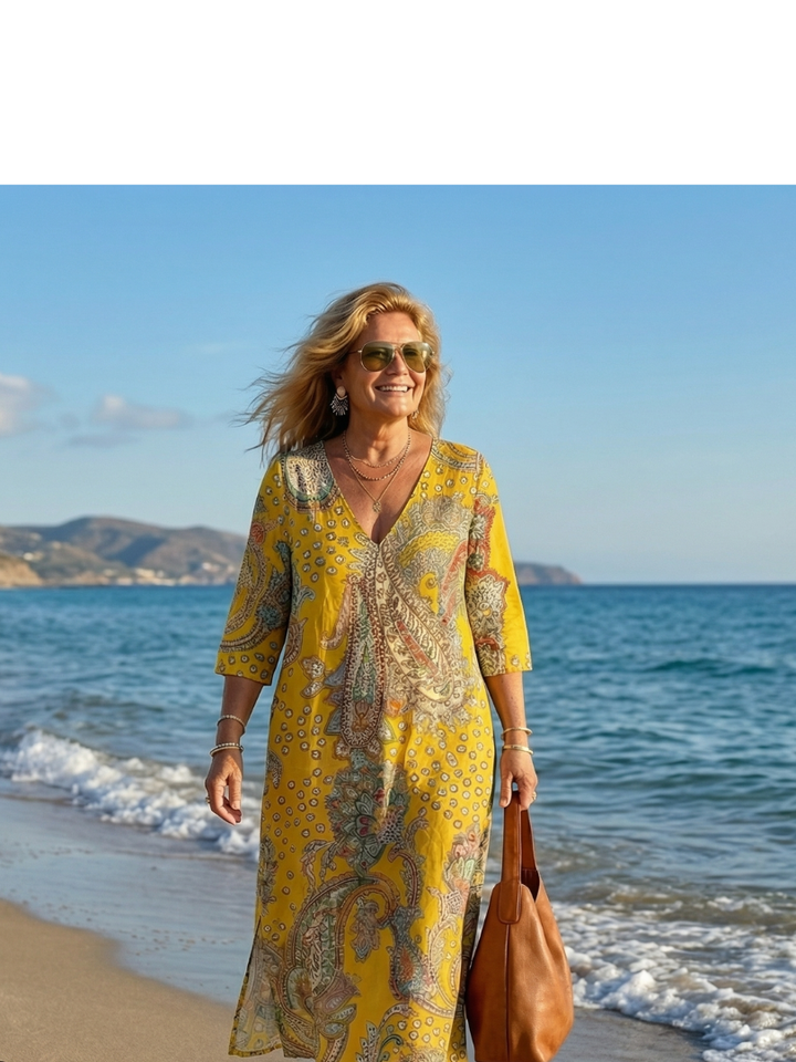 Rowan | Vestido Midi Paisley Suave