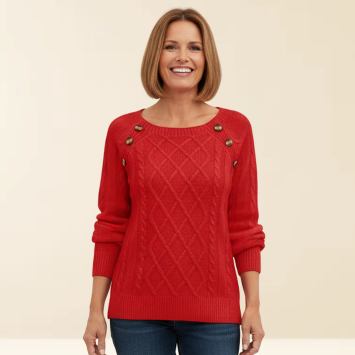 Mea - Elegant Sweater with Button Details