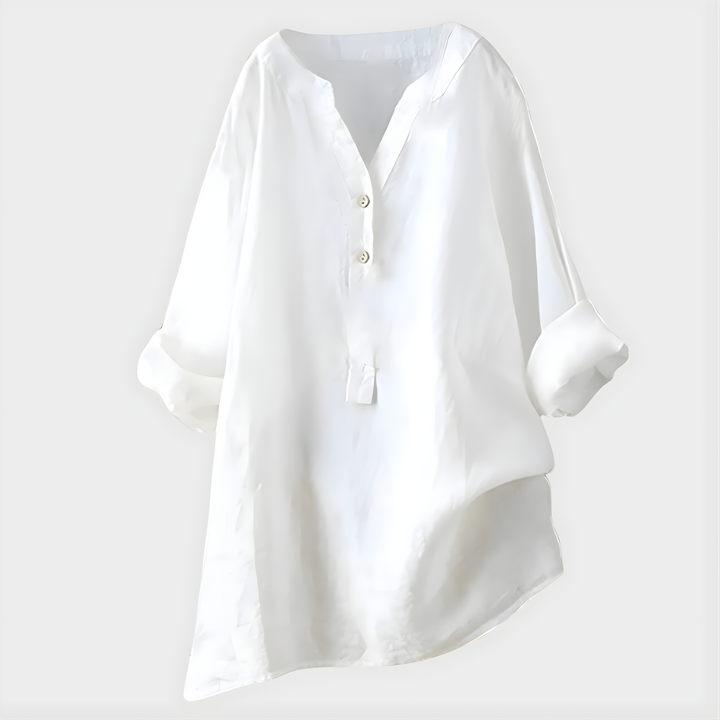 Blusa Veronique Elegante de Algodão com Decote em V